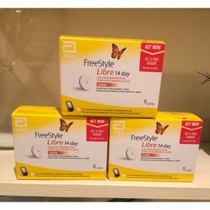 Libre freestyle sensor- 3 boxes included 14 days each - new and sealed 5/2023
